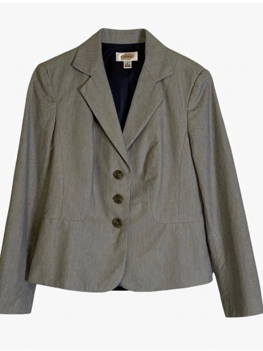 TALBOTS Suit Set, Pinstripe Blazer & Pants, Women’s Size 6, Gray